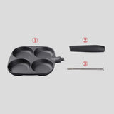 JOZO cast iron four hole frying pan