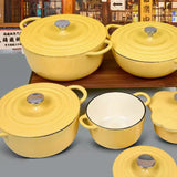 JOZO ripple cast iron enamel casserole set