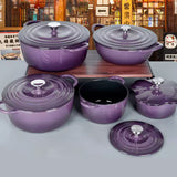 JOZO ripple cast iron enamel casserole set