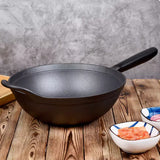 JOZO single-handle cast iron wok